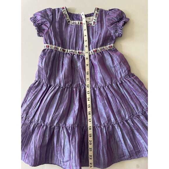 Hanna Andersson Short Sleeve Purple Dress Size 100 US Size 4 With Trim - Picture 12 of 13